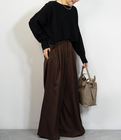 ボートネックコットンニット