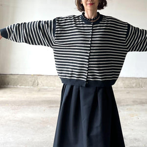 ゆったりボーダーニットカーディガン