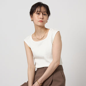 ブライトリブ フレンチスリーブ プルオーバー カットソー -制菌-