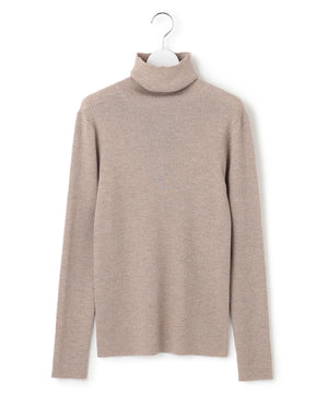 ウーステッドウール リブタートルネック ニット