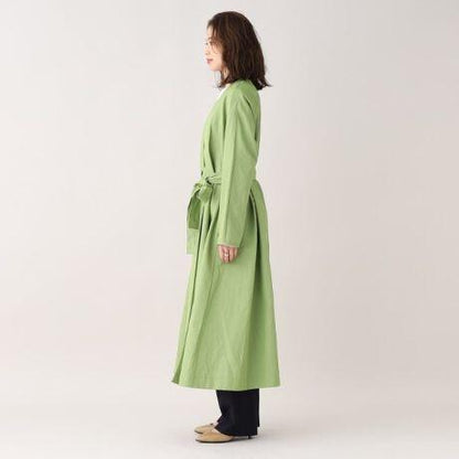 リネン混クラシカルガウンコート
