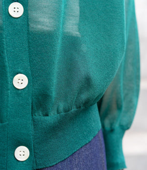 シャープネックシアーカーディガン