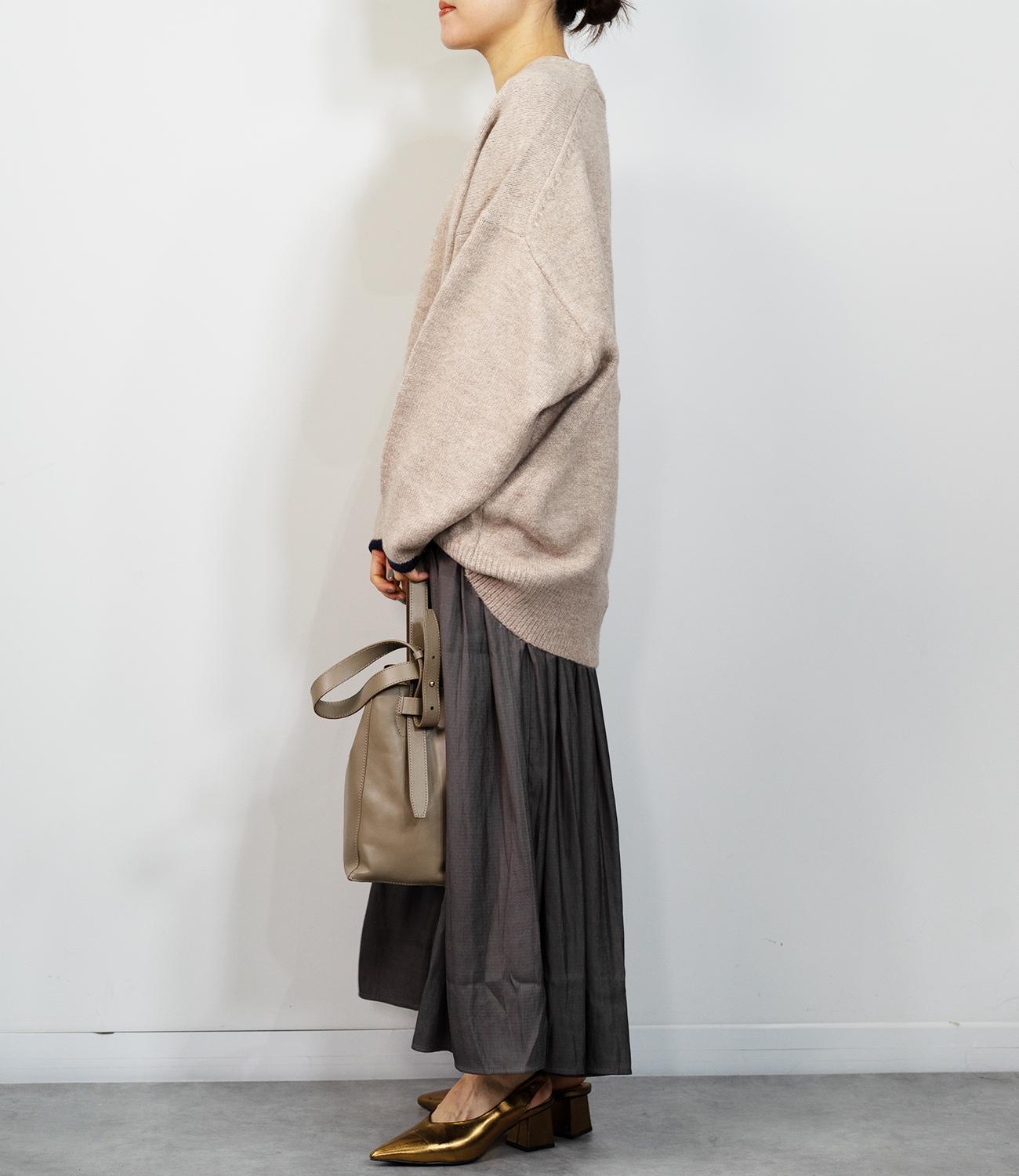 バイカラールーズVネックニット