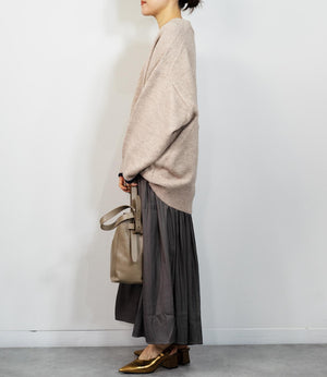 バイカラールーズVネックニット