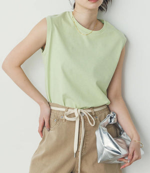 USAコットンコンパクトノースリーブカットソー