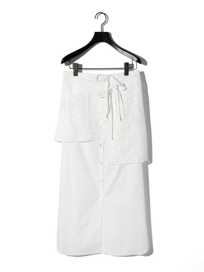 MIDIUMISOLID for Ladies レースレイヤードスカート