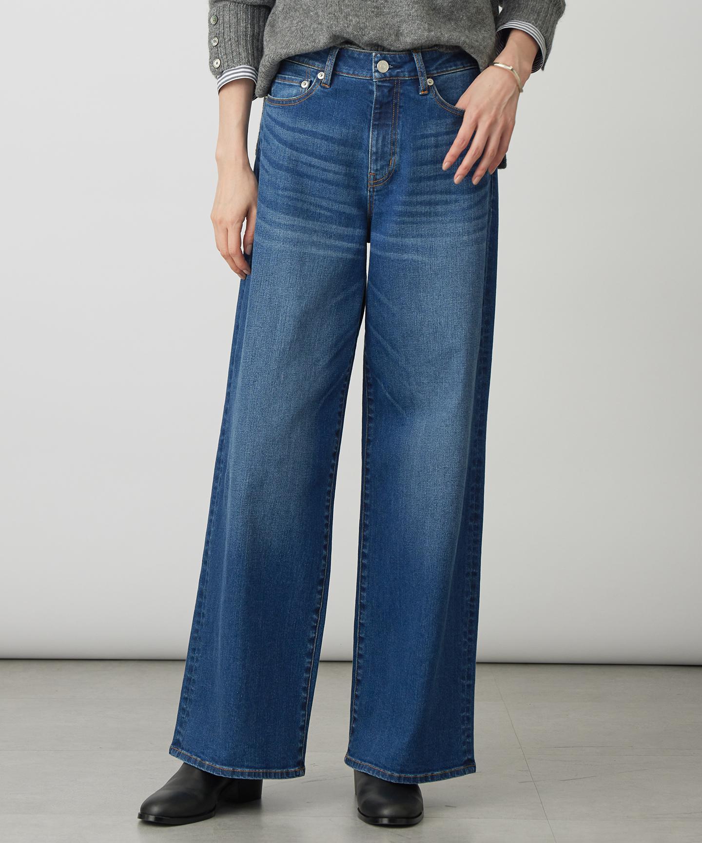BASIC STRETCH DENIM ワイド ストレート デニム