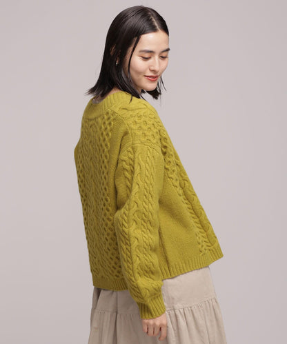 ハミルトン ケーブルショートカーディガン 長袖