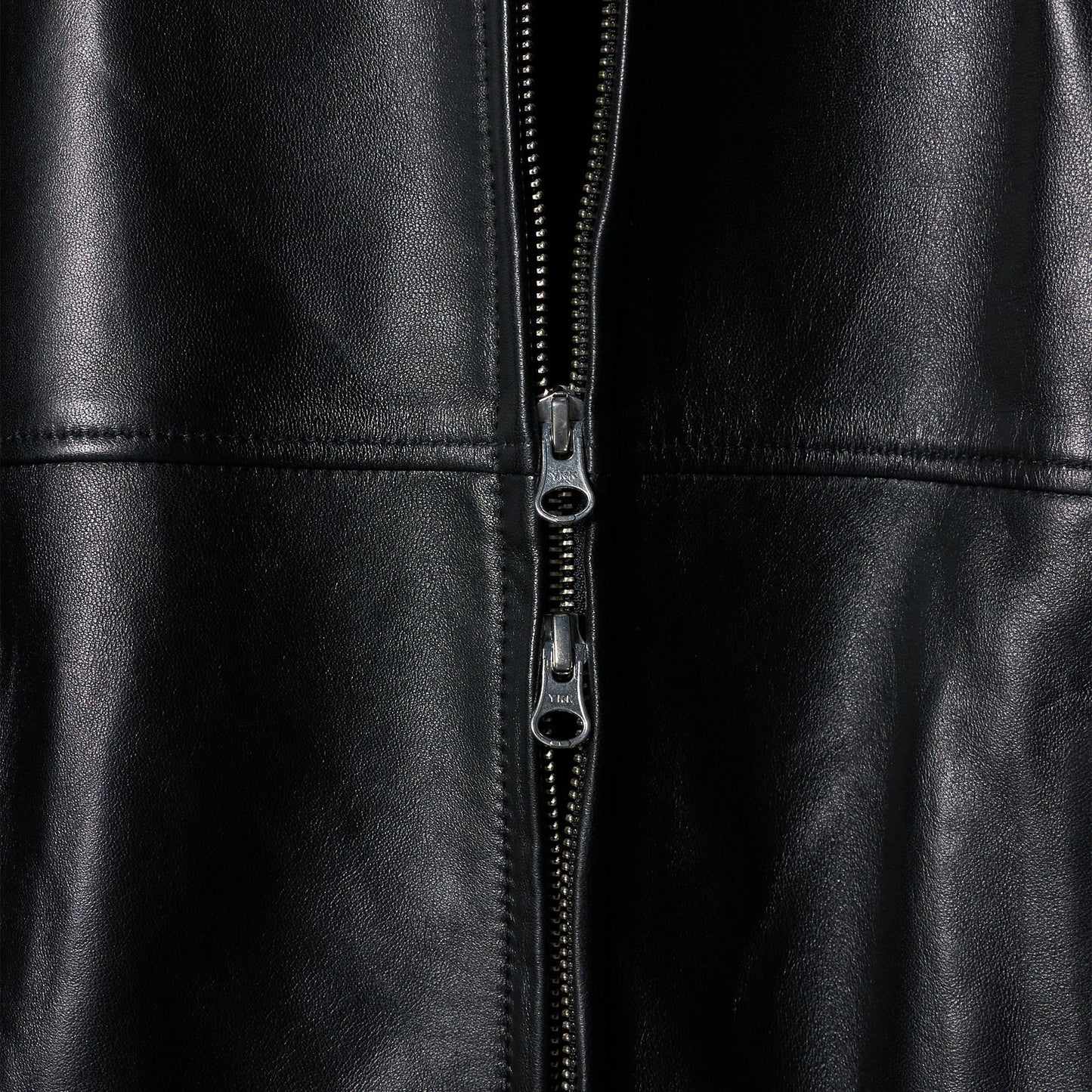 シープレザー ノーカラージップブルゾン