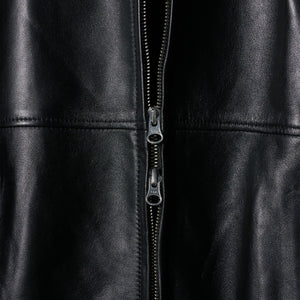 シープレザー ノーカラージップブルゾン