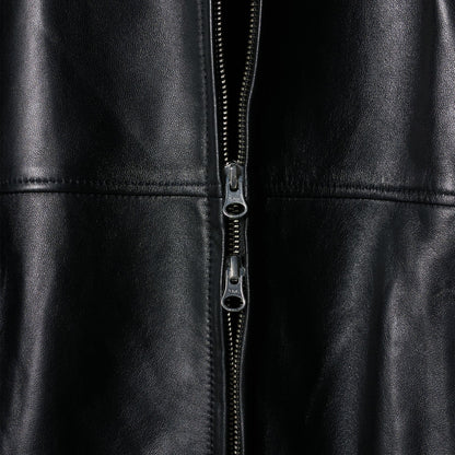 シープレザー ノーカラージップブルゾン