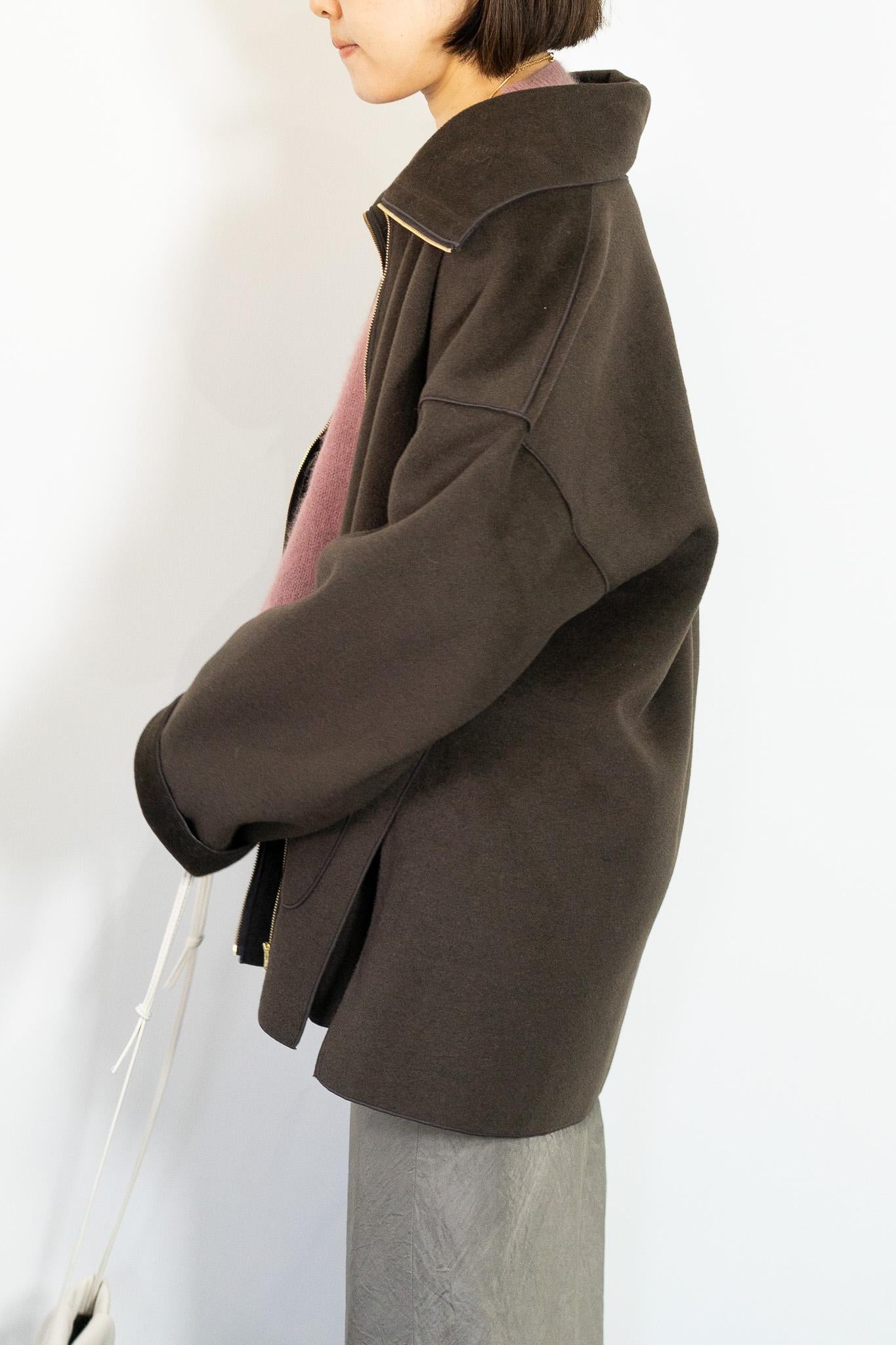 ニットパイルステンカラーコート