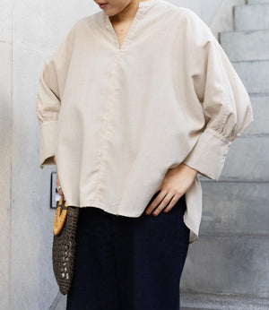 サーキュラーフレアスキッパーブラウス