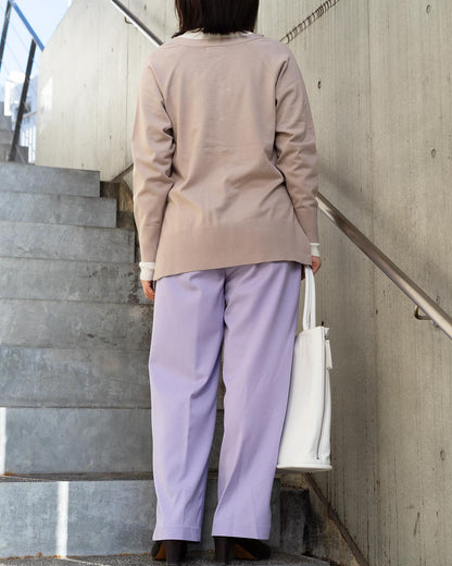 パールボタンVネックカーディガン