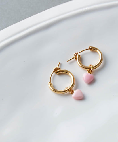 ハートストーンピアス