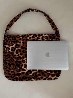 ワンハンドルレオパードトートバッグ