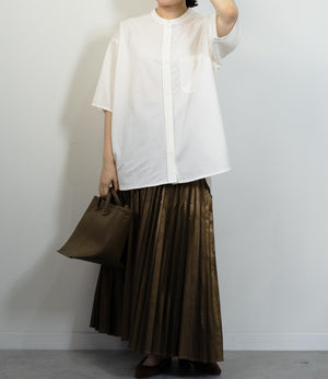 接触冷感バンドカラーシャツ