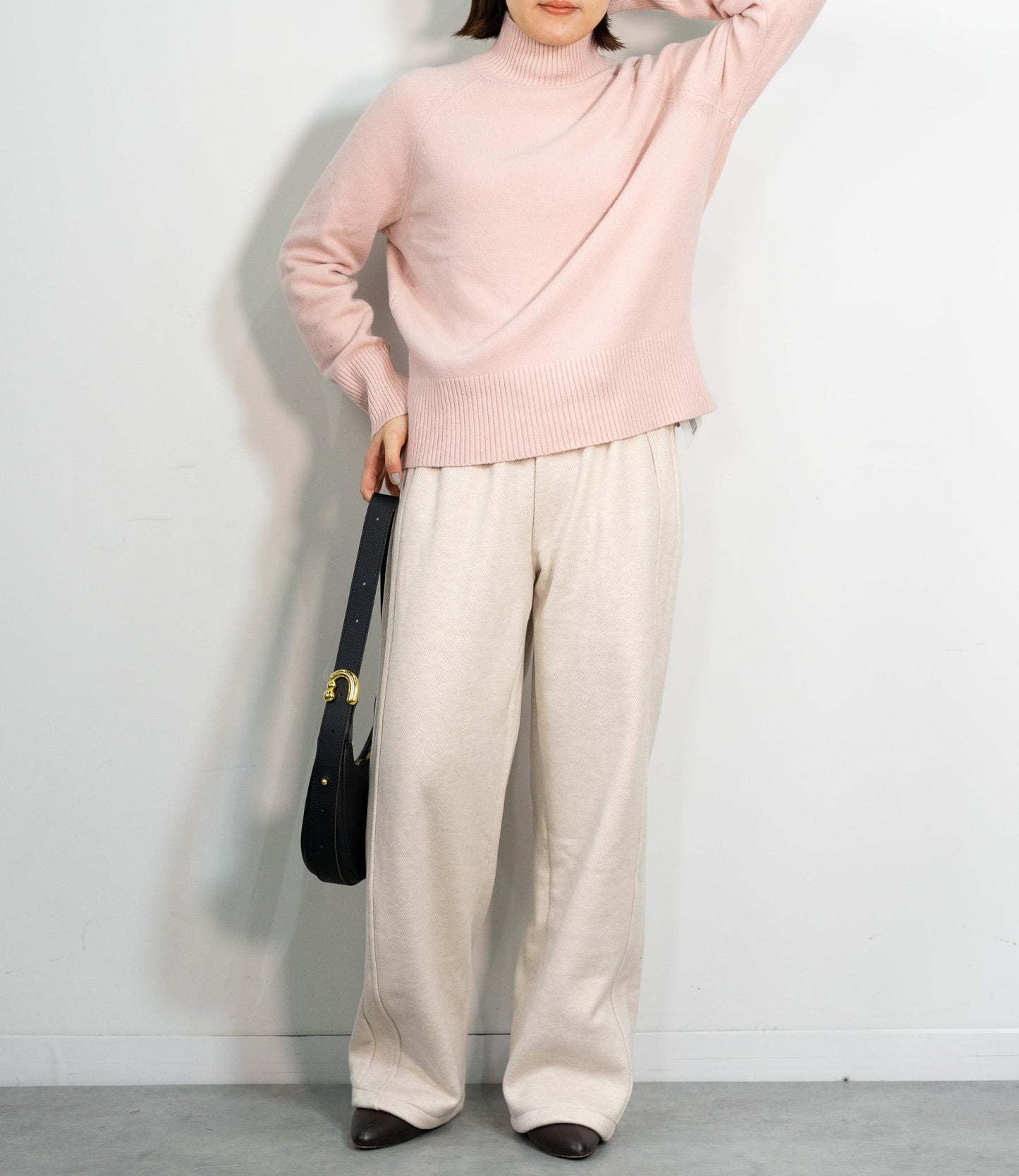 ヘリンボーン裏起毛イージーパンツ