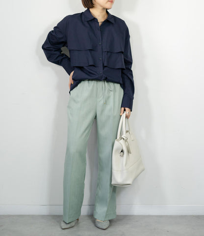 レイヤードライクダブルフリルシャツ