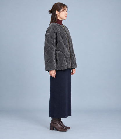 リバーシブルファーキルティングアウター