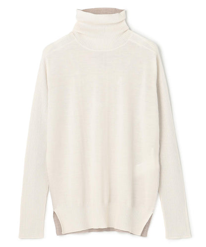 LA MONNAIE / バイカラーウールタートルニット