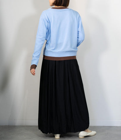 レイヤード風バイカラーカーディガン