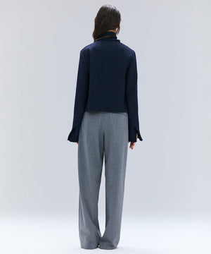 MULLIN / ウールツイードメタルボタンノーカラージャケット