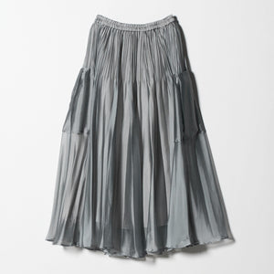 シャンブレー オーガンザ ポケット スカート