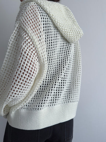 ネットニットフードジップアップ