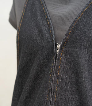 Vネックデニムオールインワン