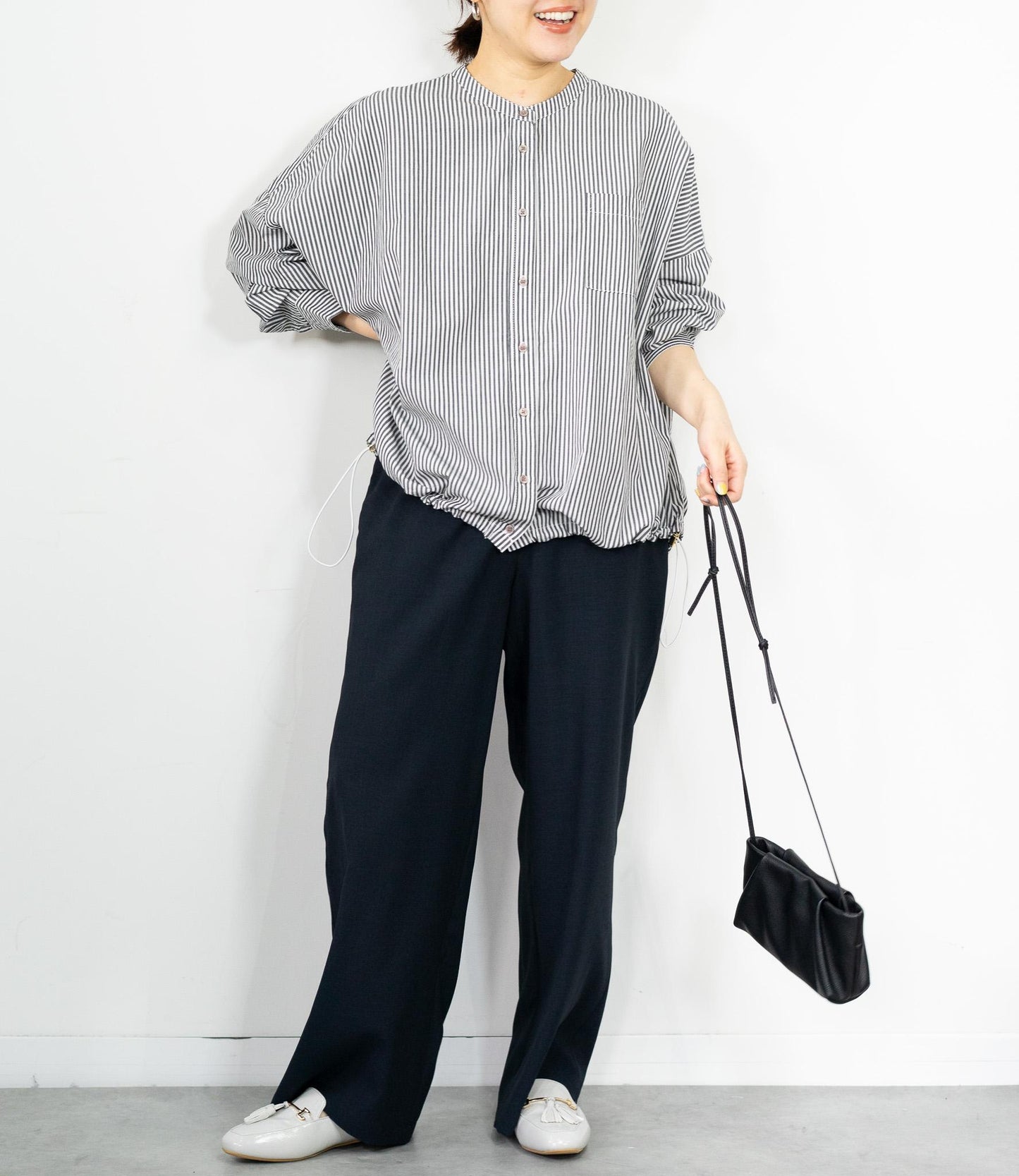 バルーンドロストコットンシャツ