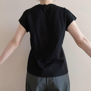 キャップスリーブシルケットTシャツ