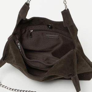 スエードライク チェーン ショルダーバッグ