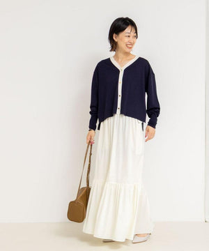 18G天竺ゆったりVカーデ