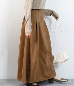 スウェードフレアスカート