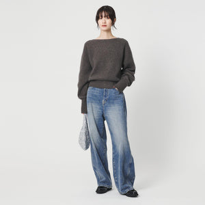 コットンデニム カーブパンツ