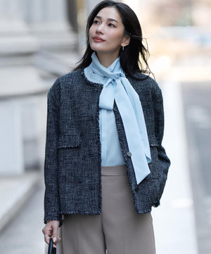 セルロースシルクビエラ ボウタイ付きブラウス