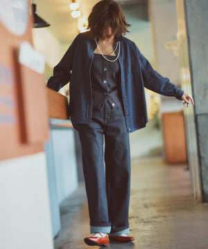 23区DENIM ストレッチ ワイドパンツ