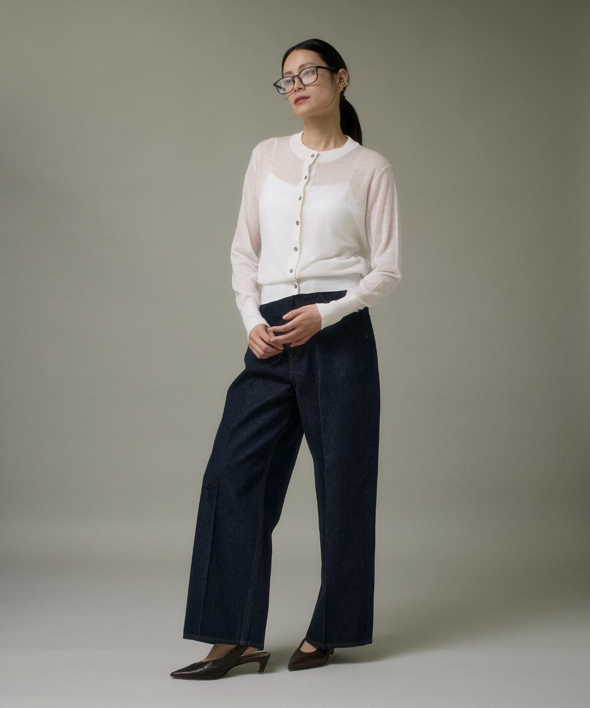 クルーネックニットカーデ《Melty air wool》