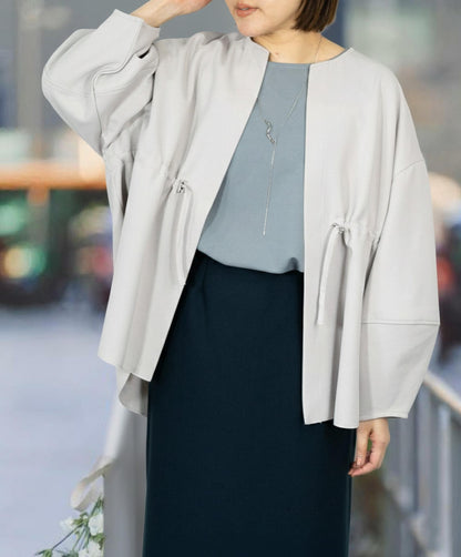 カットジョーゼットウエストマークブルゾン