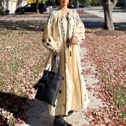 タッセルフォークロア刺繍ワンピース