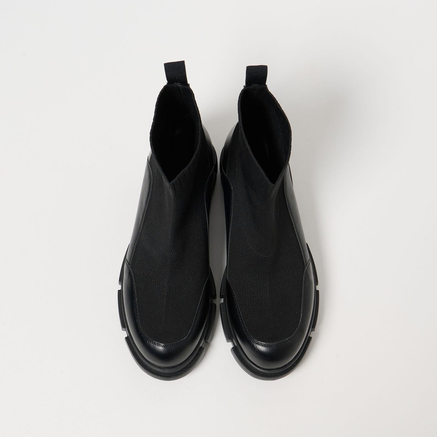 ニット レザーライク ブーツ 撥水/晴雨兼用