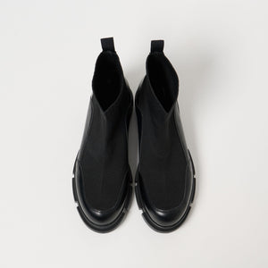 ニット レザーライク ブーツ 撥水/晴雨兼用