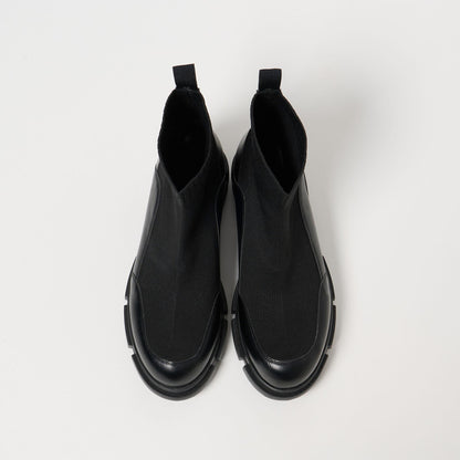 ニット レザーライク ブーツ 撥水/晴雨兼用