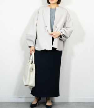 カットジョーゼットウエストマークブルゾン