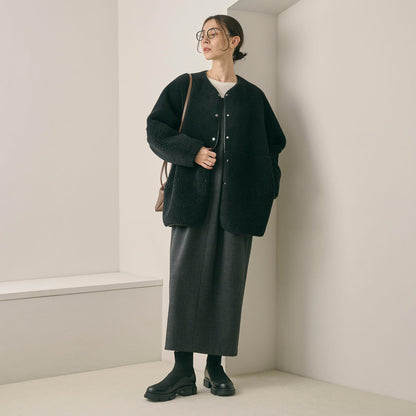 ニット レザーライク ブーツ 撥水/晴雨兼用