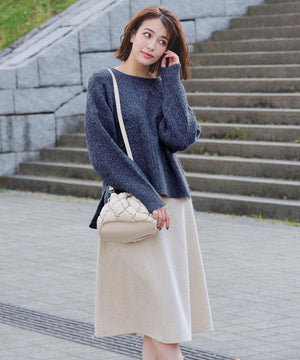 キルティング巾着ショルダーバッグ