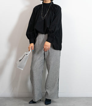 サイドフリンジヘリンボーンパンツ