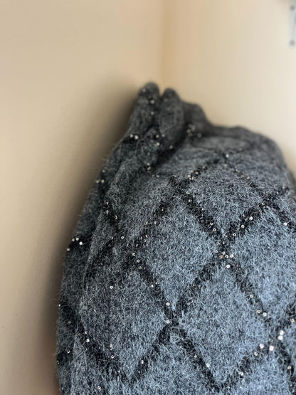 スパンコールニットロングカーディガン