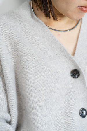 FOX混Vネックボクシーカーディガン